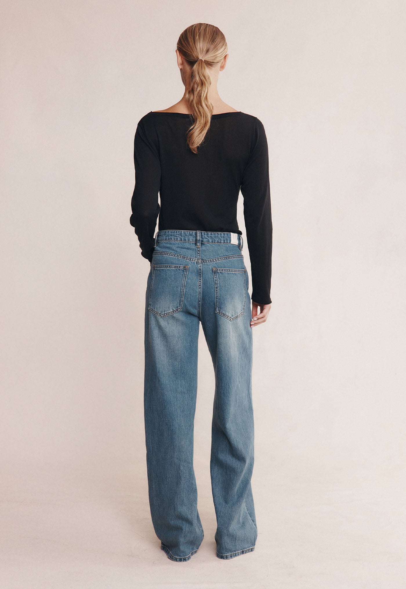 Belted Wide Leg Jean - Light Wash 01