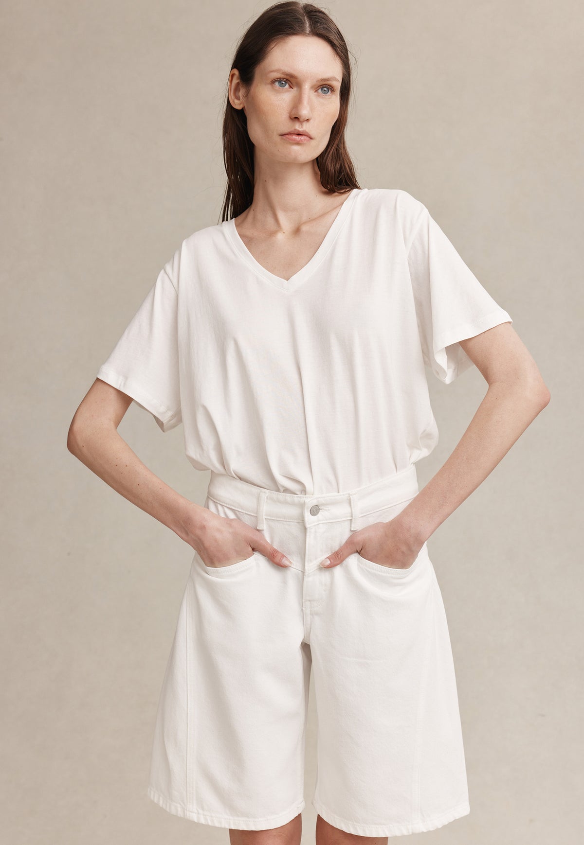 Cross Stitch Jean Short - Blanc