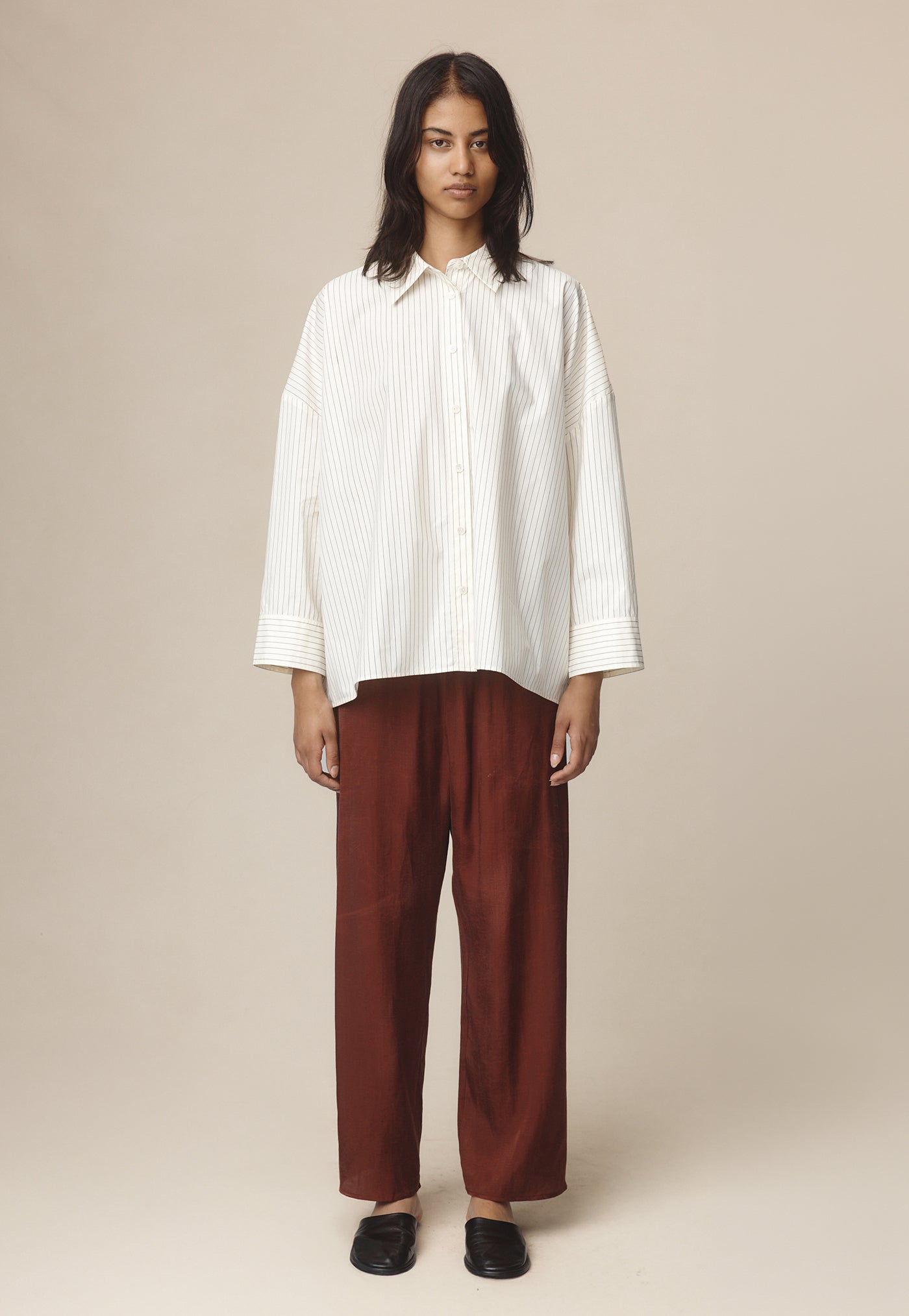 Edie Shirt - Ivory/Black Stripe