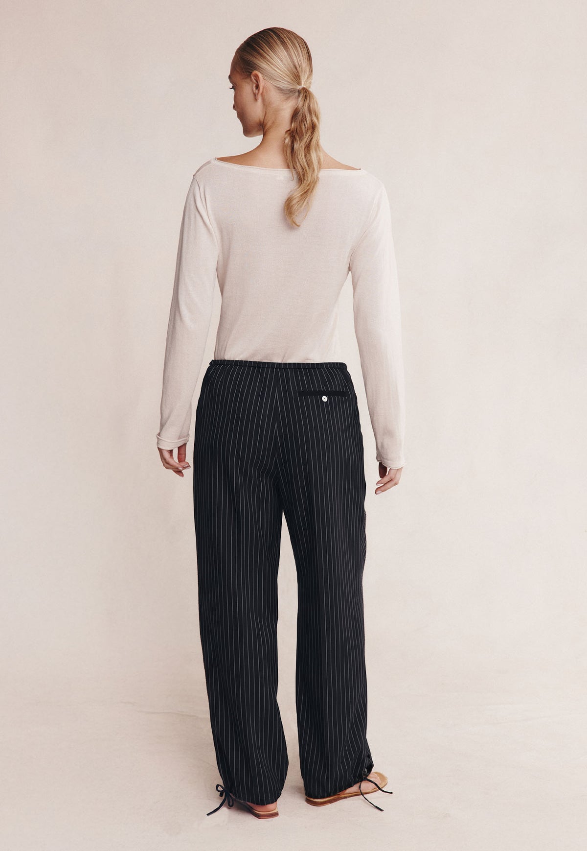 Fatima Pant - Black Pinstripe