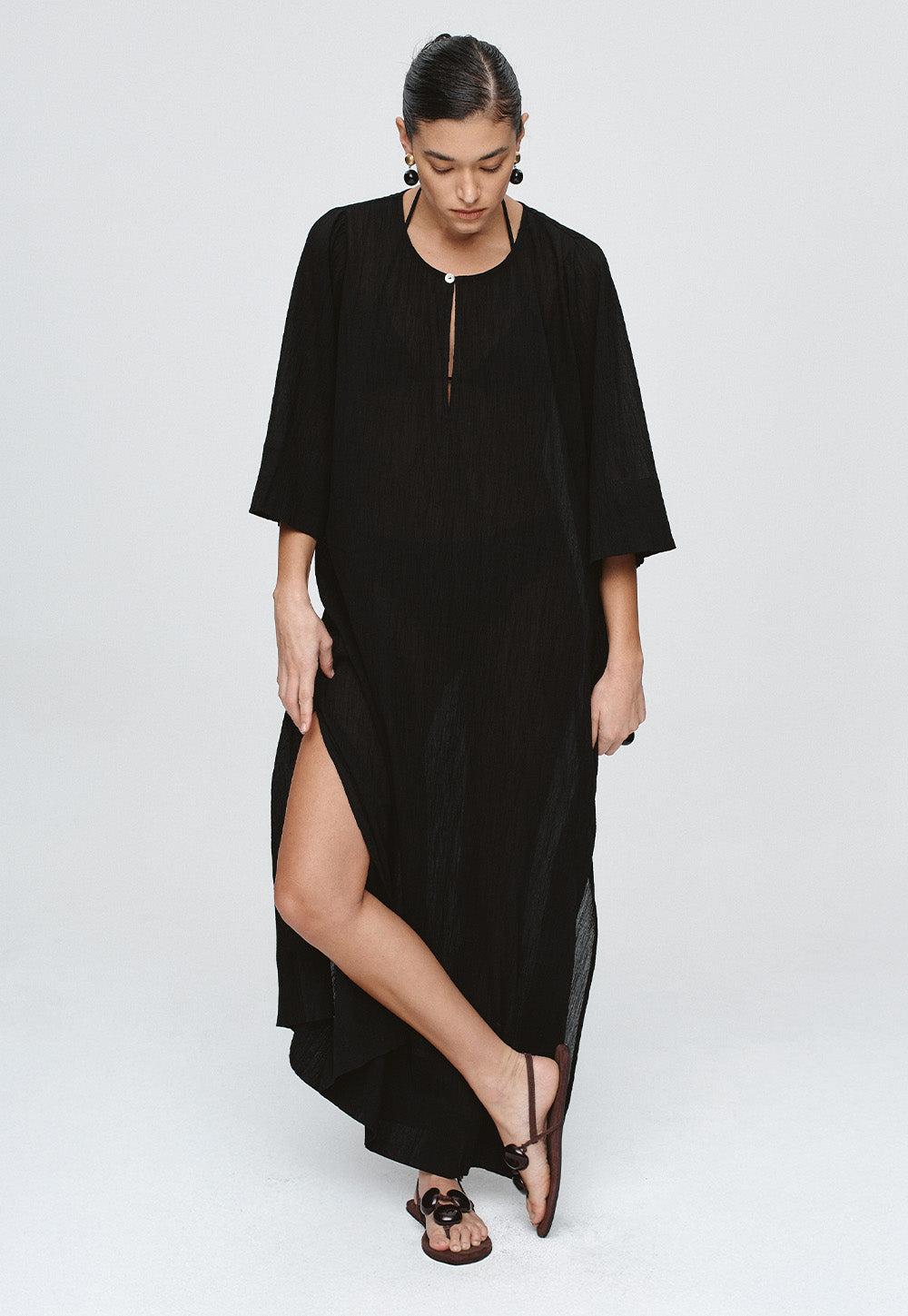 Kaftan - Black Crinkle