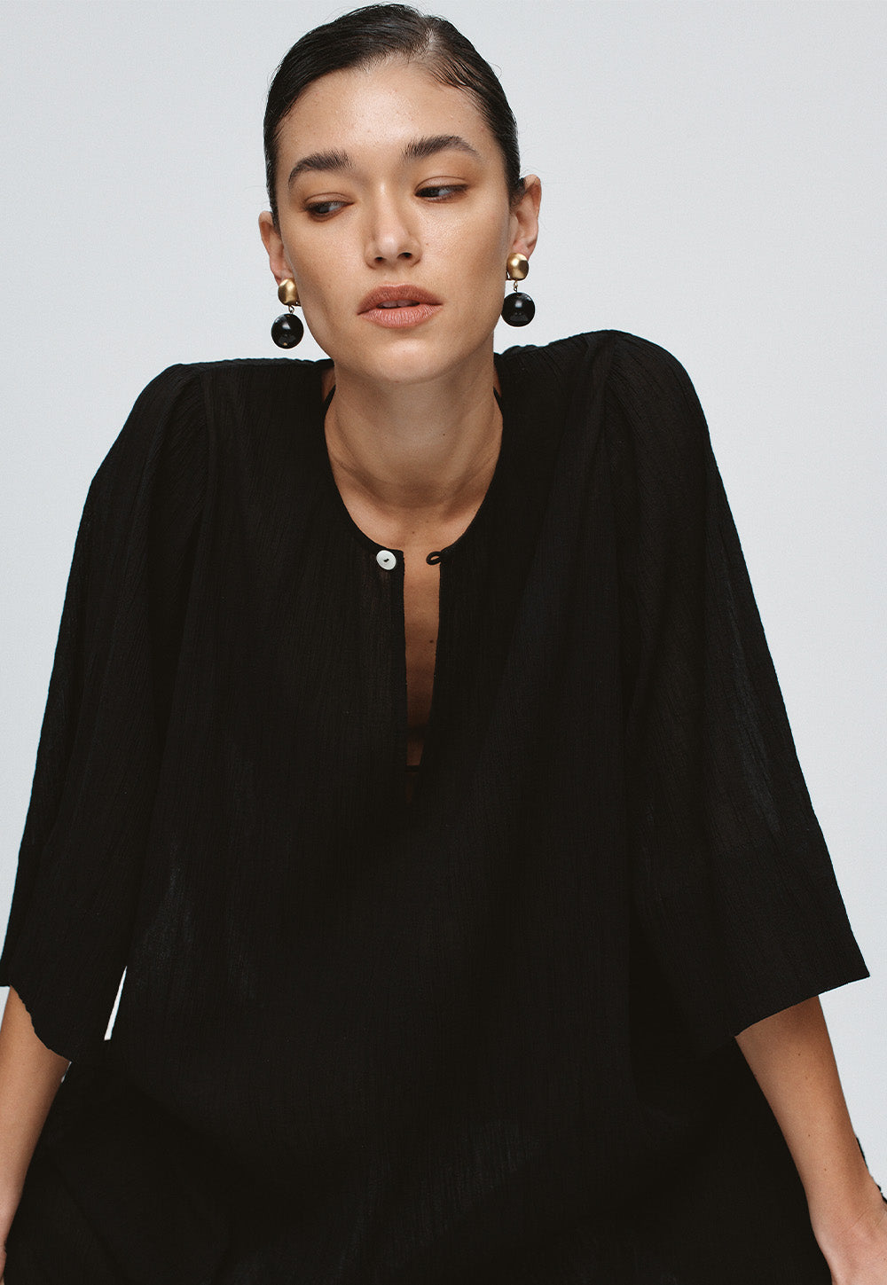 Kaftan - Black Crinkle