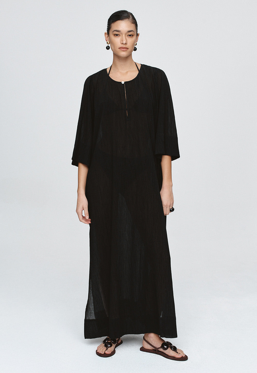 Kaftan - Black Crinkle