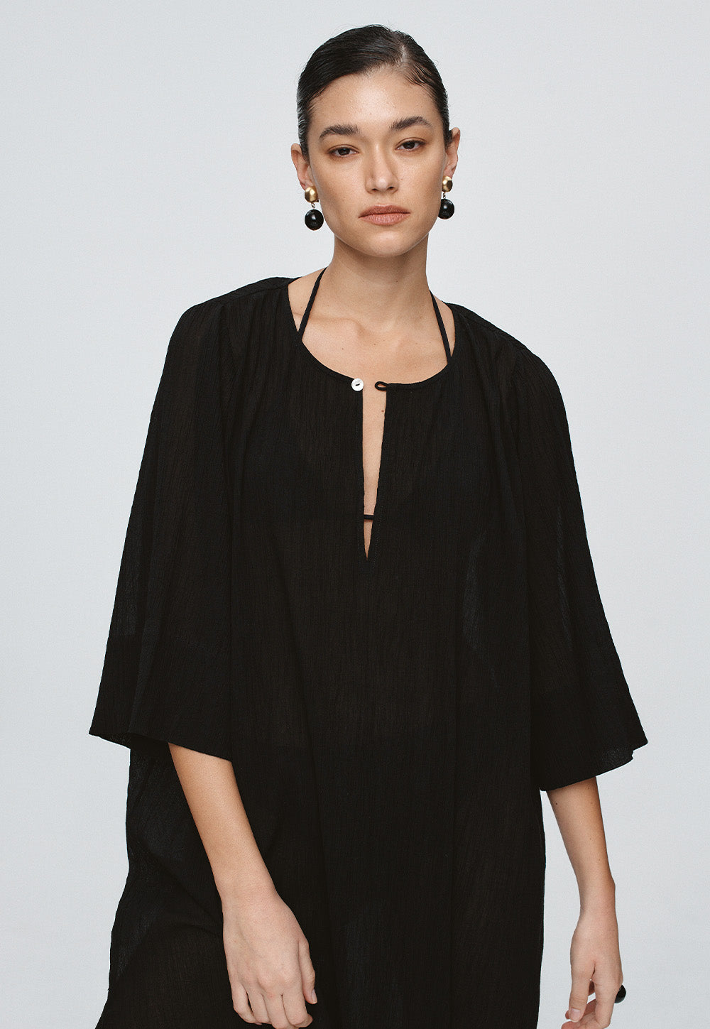 Kaftan - Black Crinkle