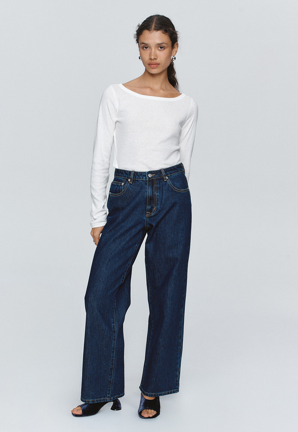 Wide Leg Jean - Washed Indigo
