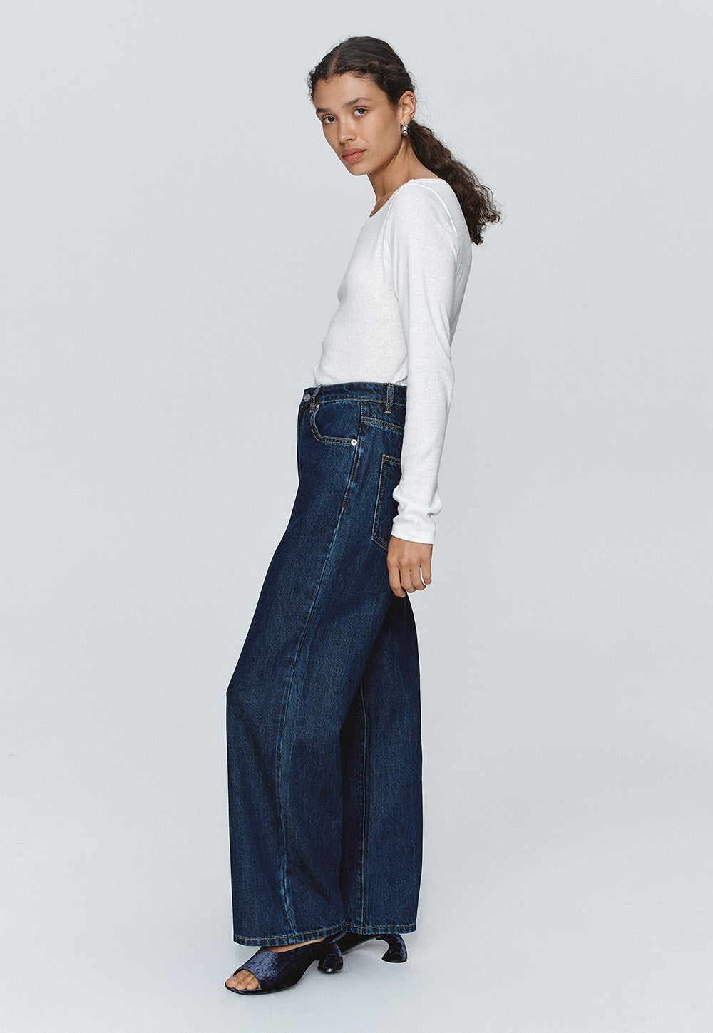 Wide Leg Jean - Washed Indigo