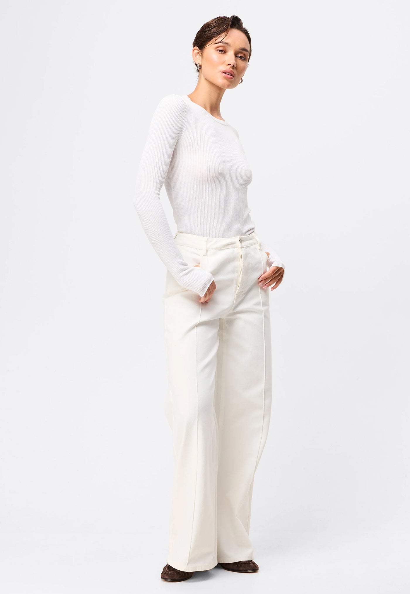 Fine Line Knit - White