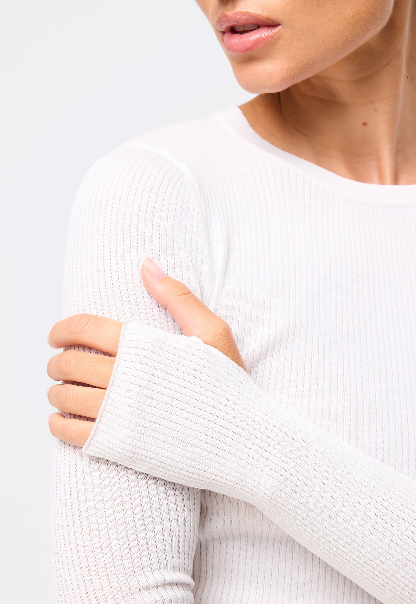 Fine Line Knit - White