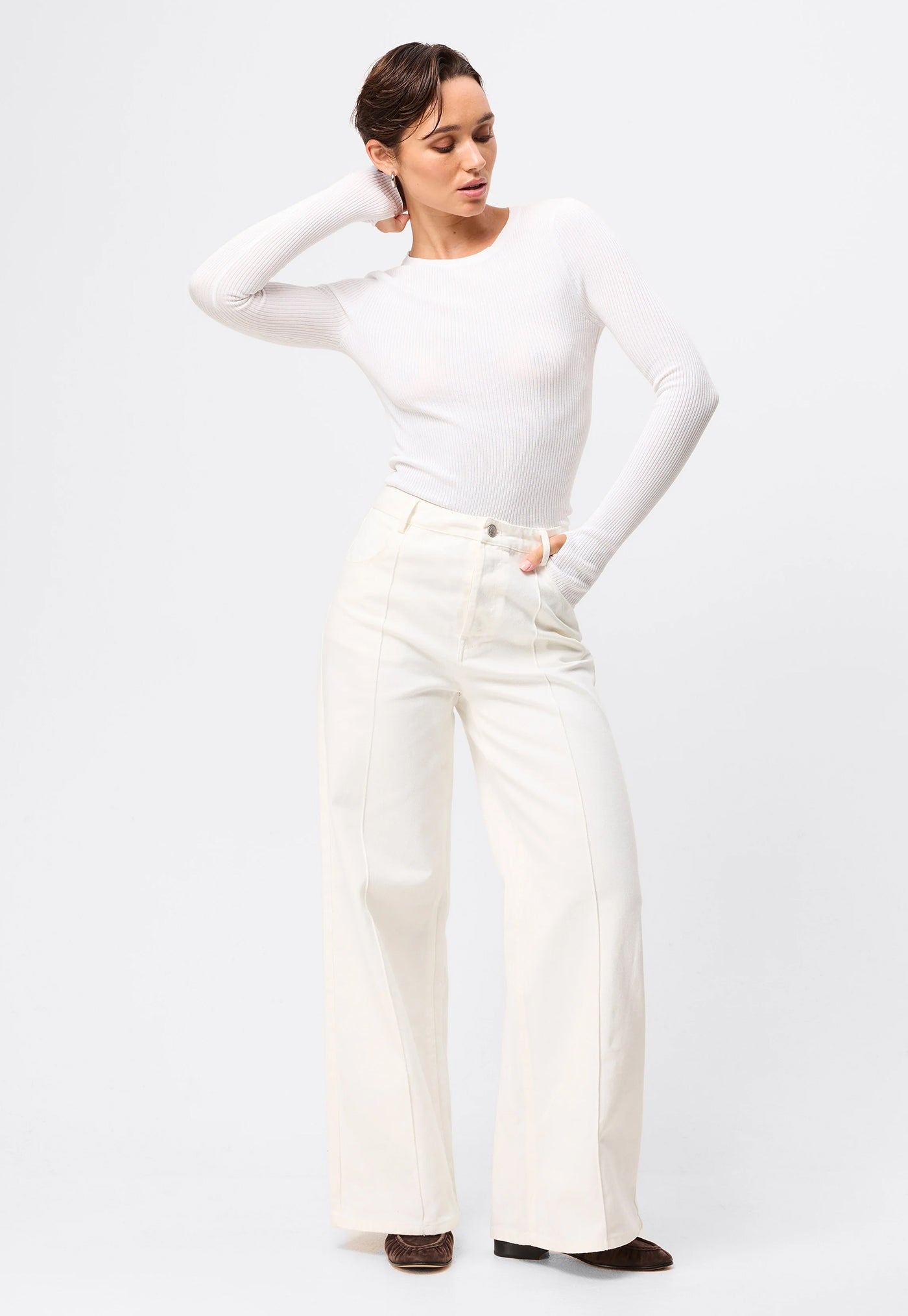 Fine Line Knit - White