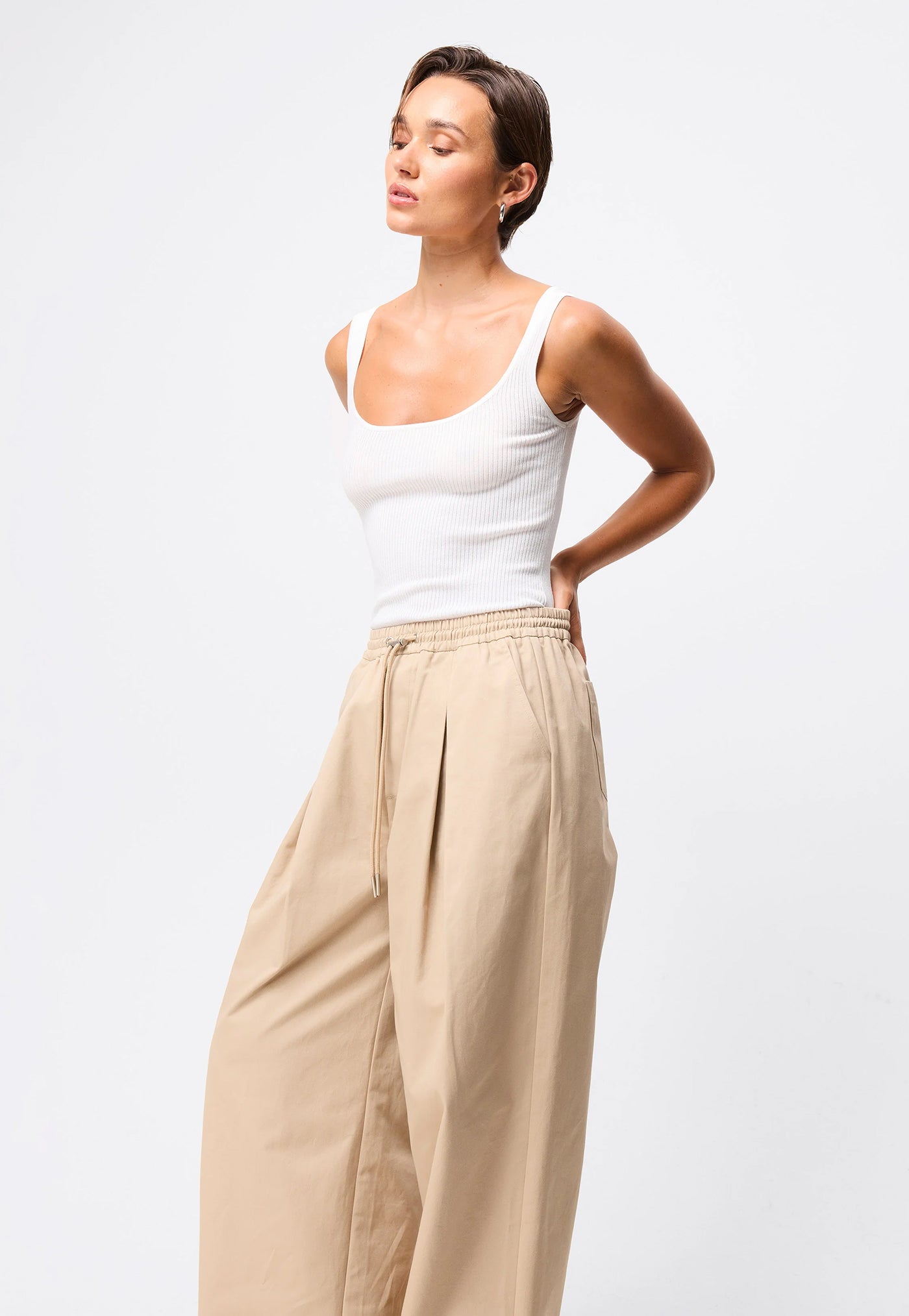 Tied Down Pant - Natural