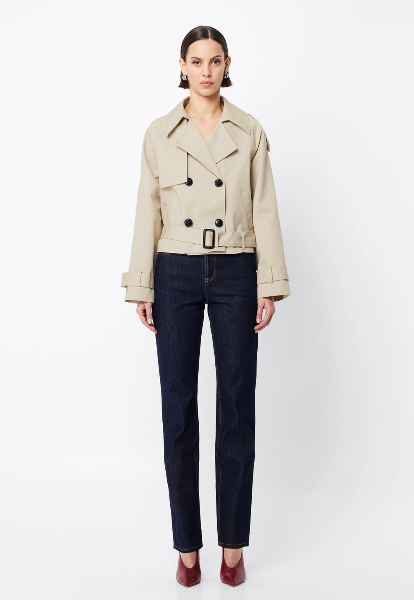 Franklin Cropped Trench - Natural