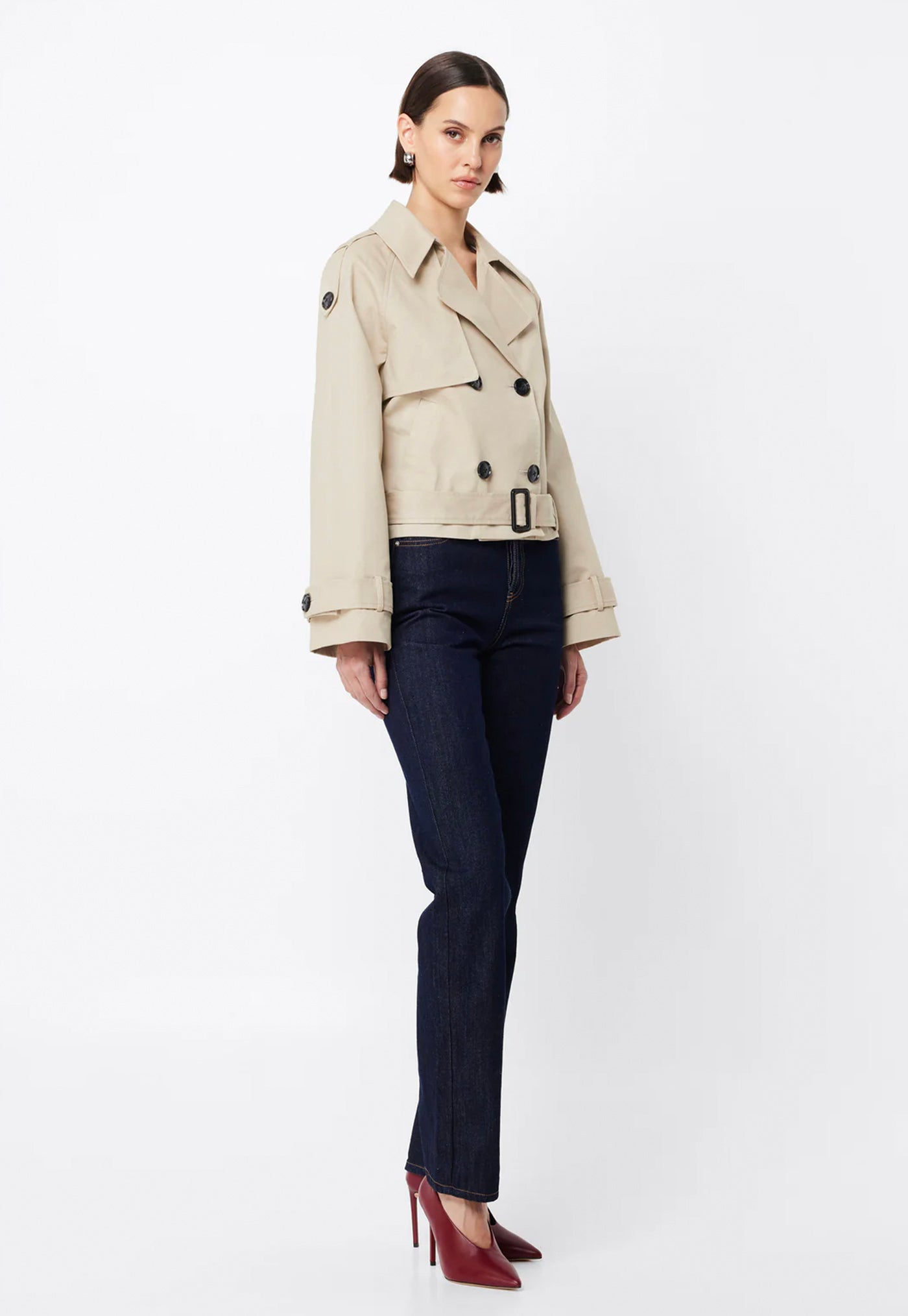 Franklin Cropped Trench - Natural