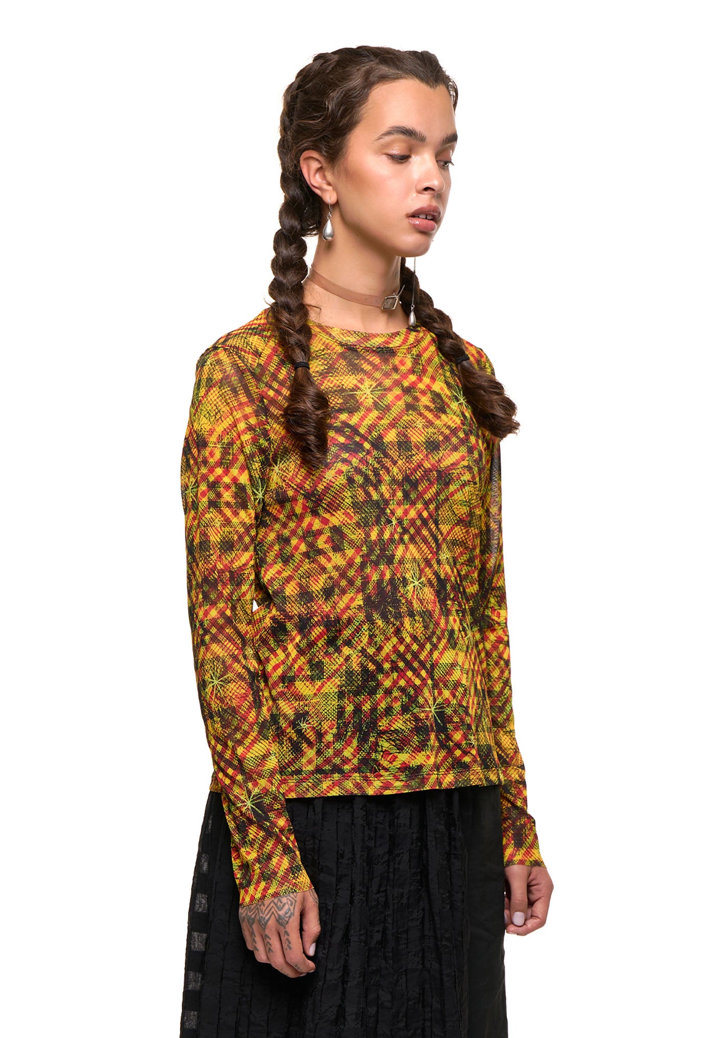 New Fit Long Sleeve - Gold Star Print