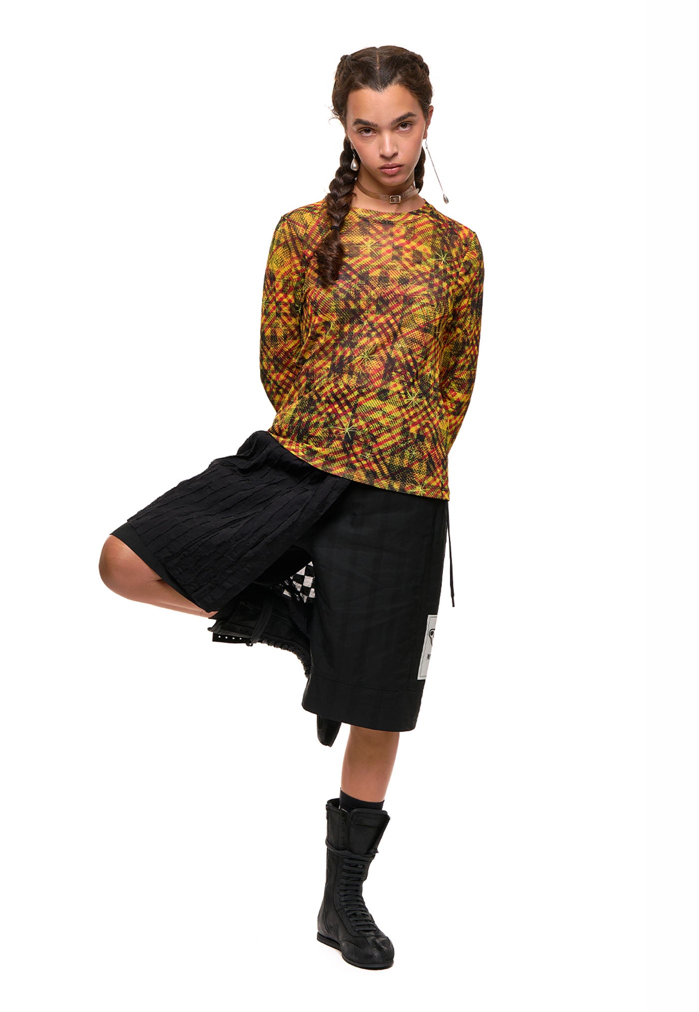 New Fit Long Sleeve - Gold Star Print