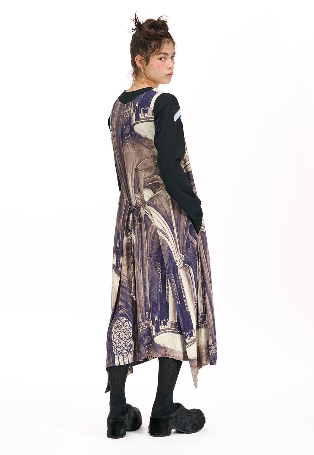 Detached Pinafore - Gothic Print