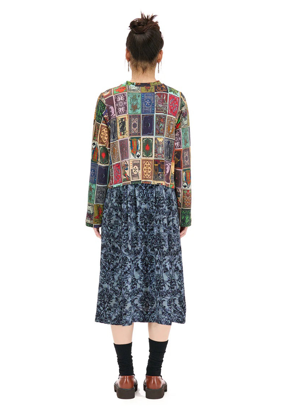Study Dress - Anaglypta Print Blue