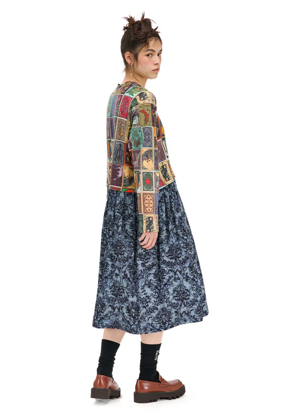 Study Dress - Anaglypta Print Blue