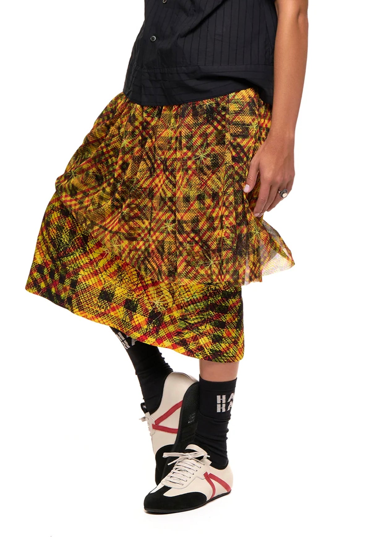 Doubles Skirt - Gold Star Print