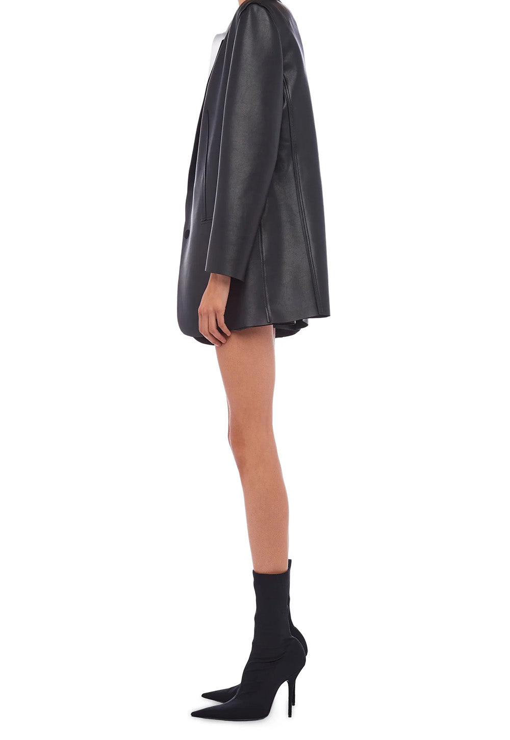 Oversized Single Breasted Jacket - Black