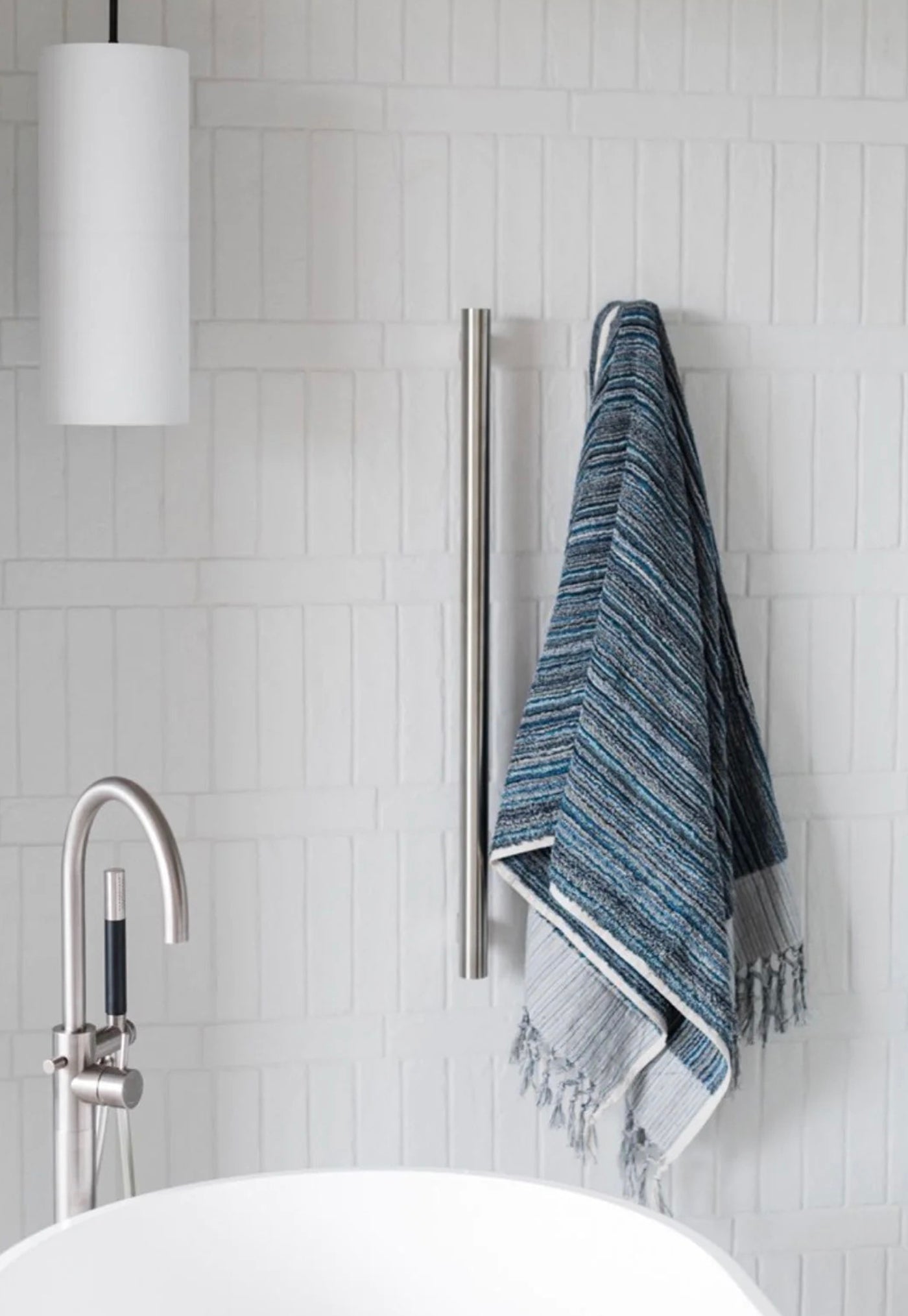 Paros Organic Bath Sheet - Blue & Petrol sold by Angel Divine