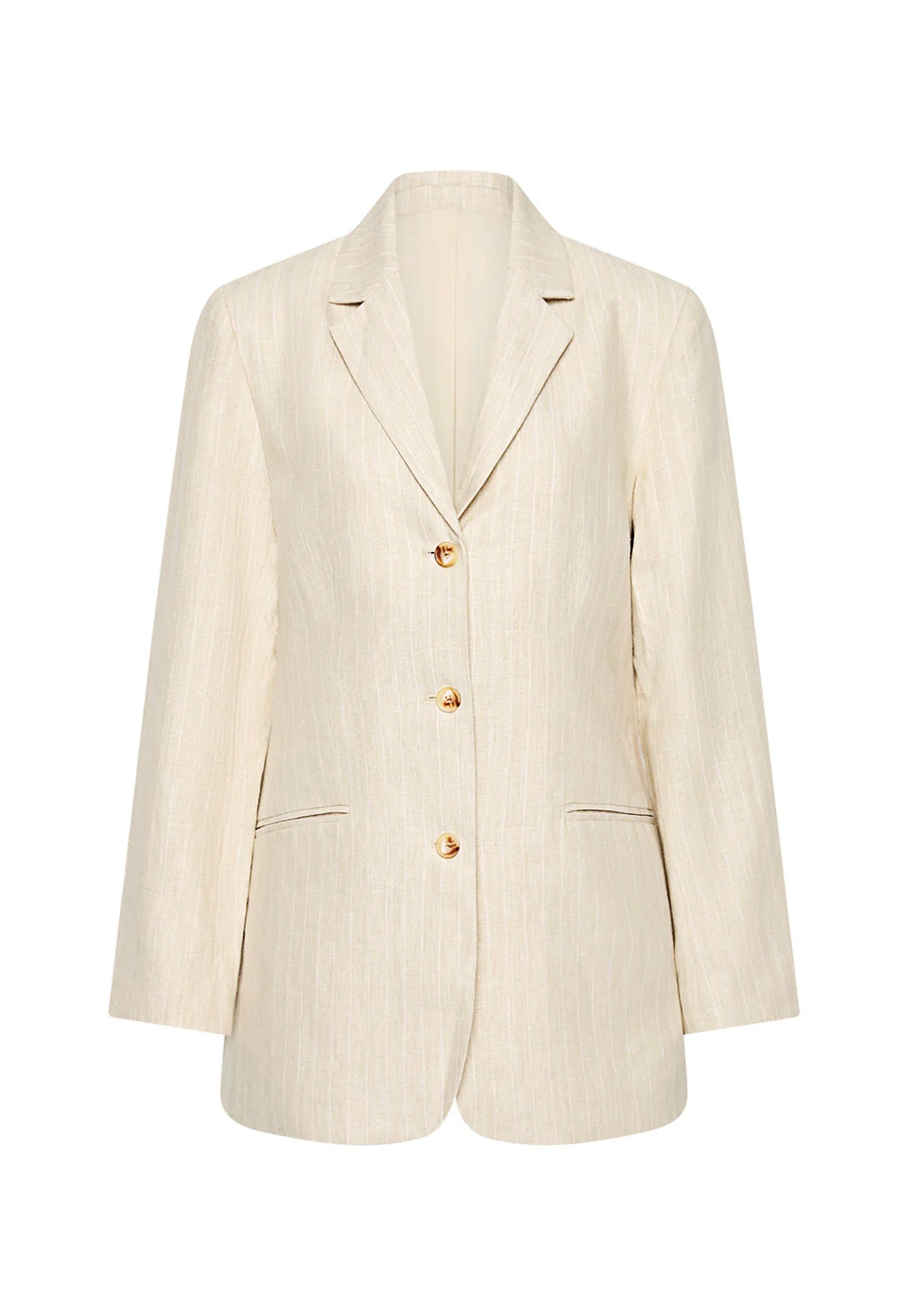 Leon Blazer - Beige Pinstripe