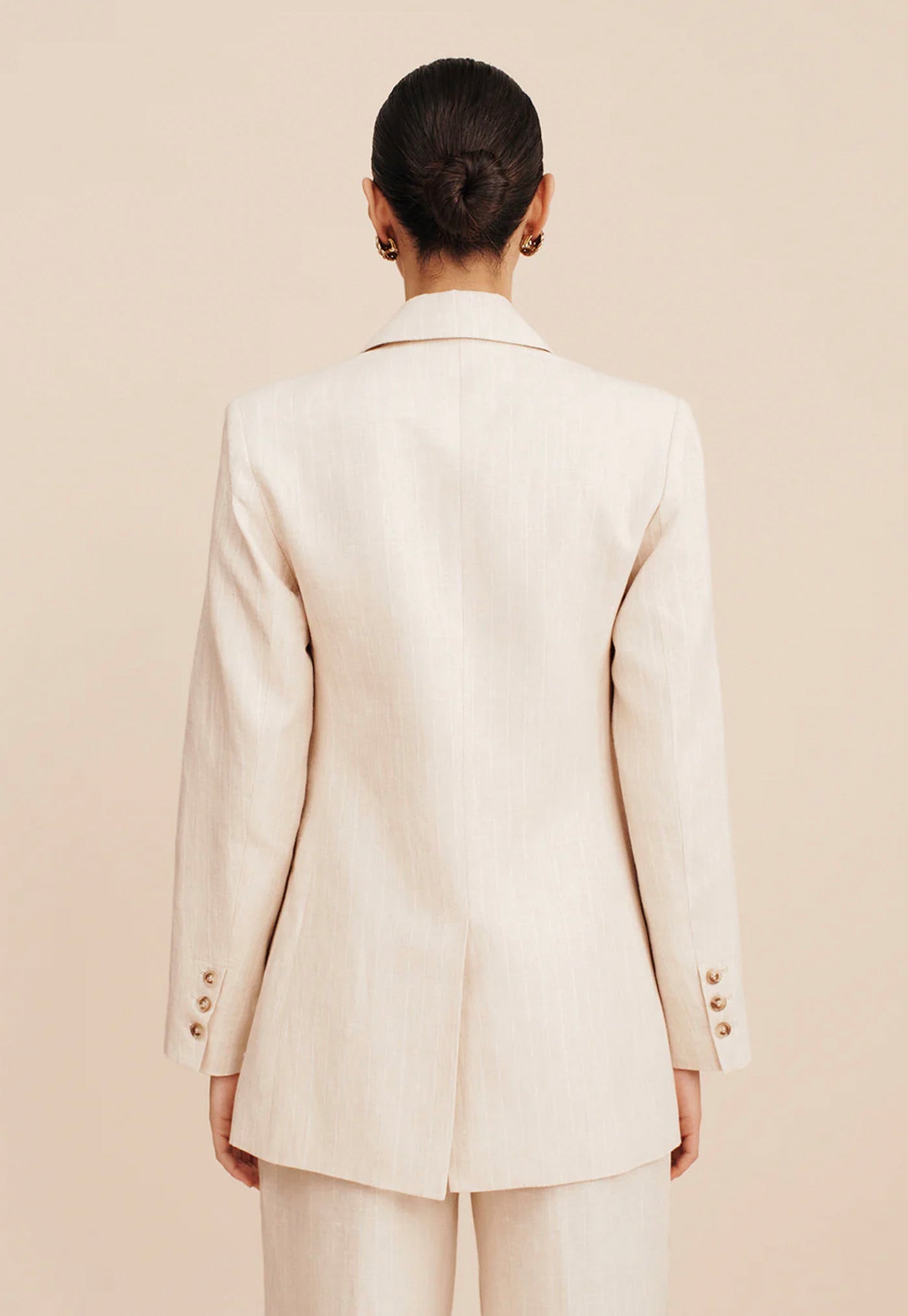 Leon Blazer - Beige Pinstripe