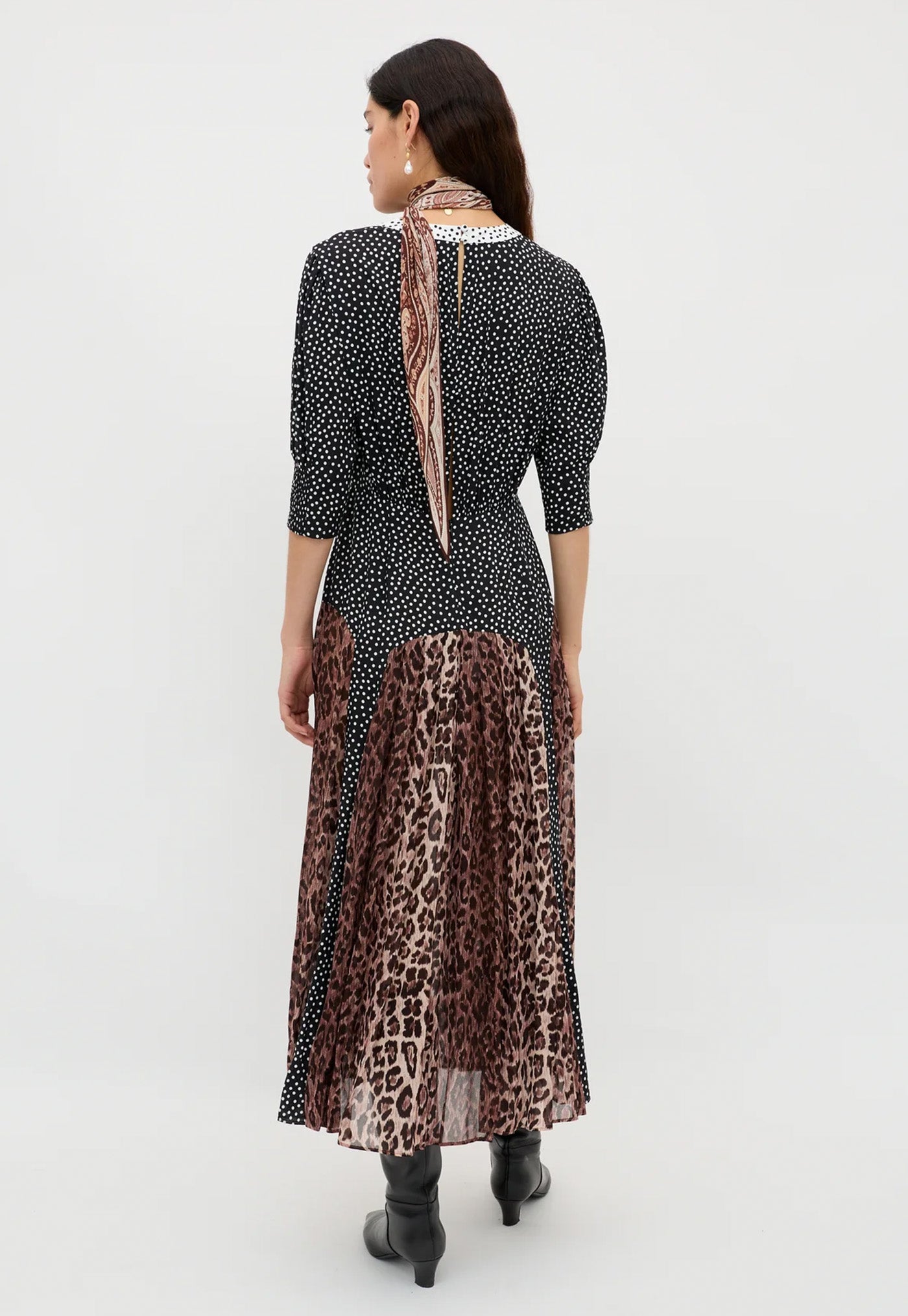 Meg Dress - Leopard Polka Dot