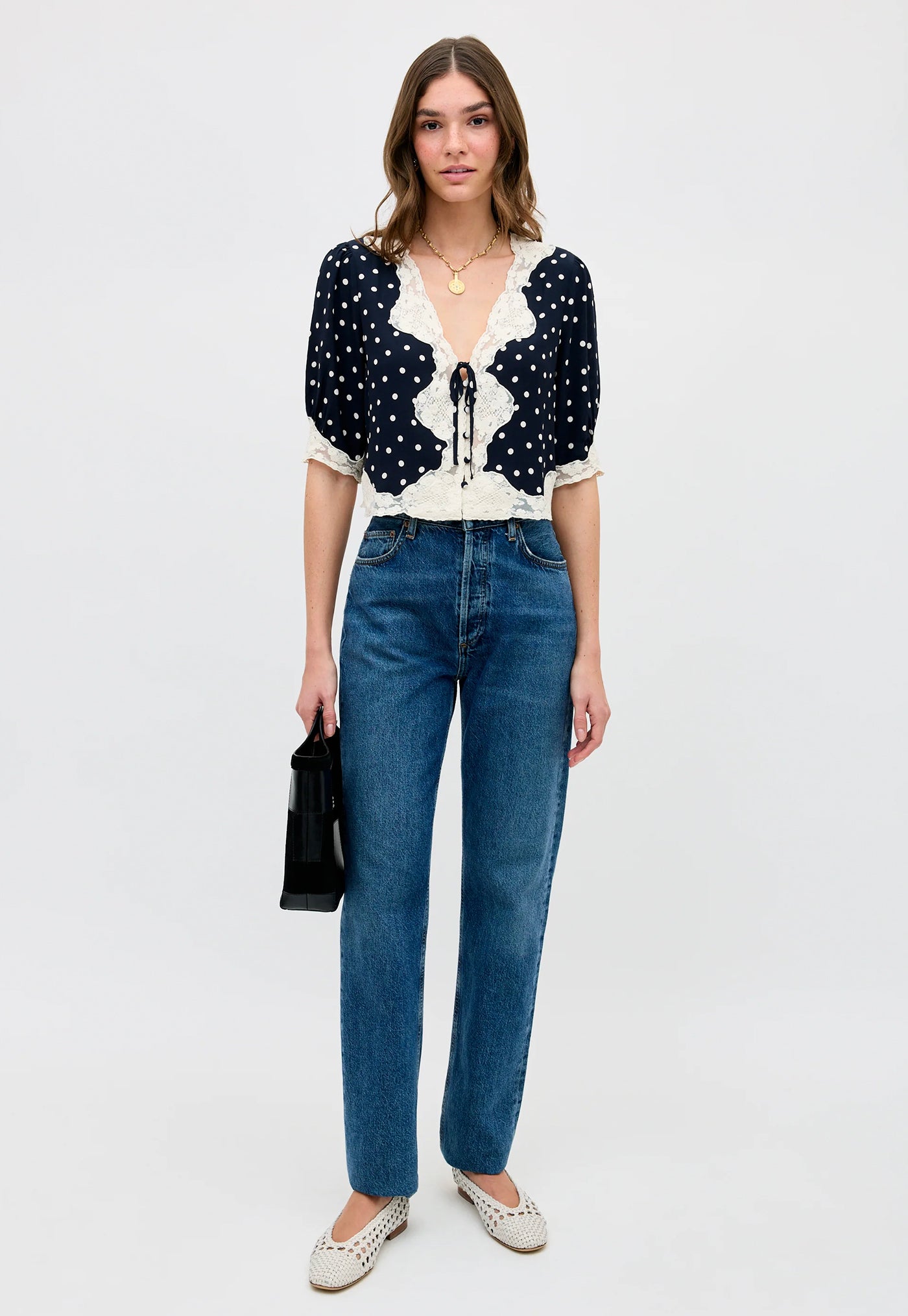 Ursula Undefined Top - Layla Dot Navy