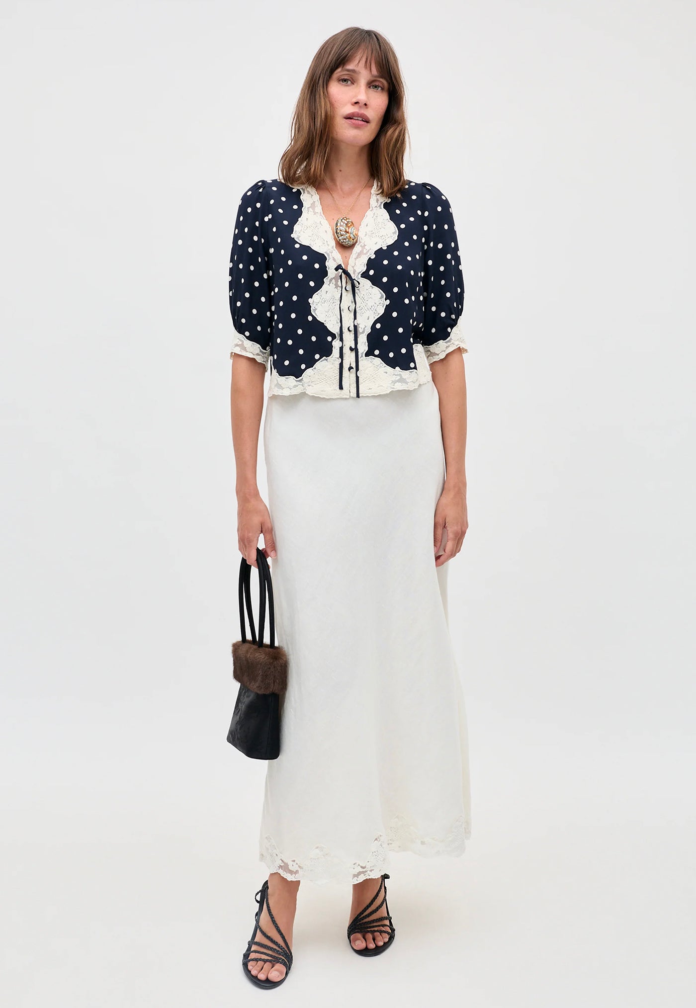 Ursula Undefined Top - Layla Dot Navy