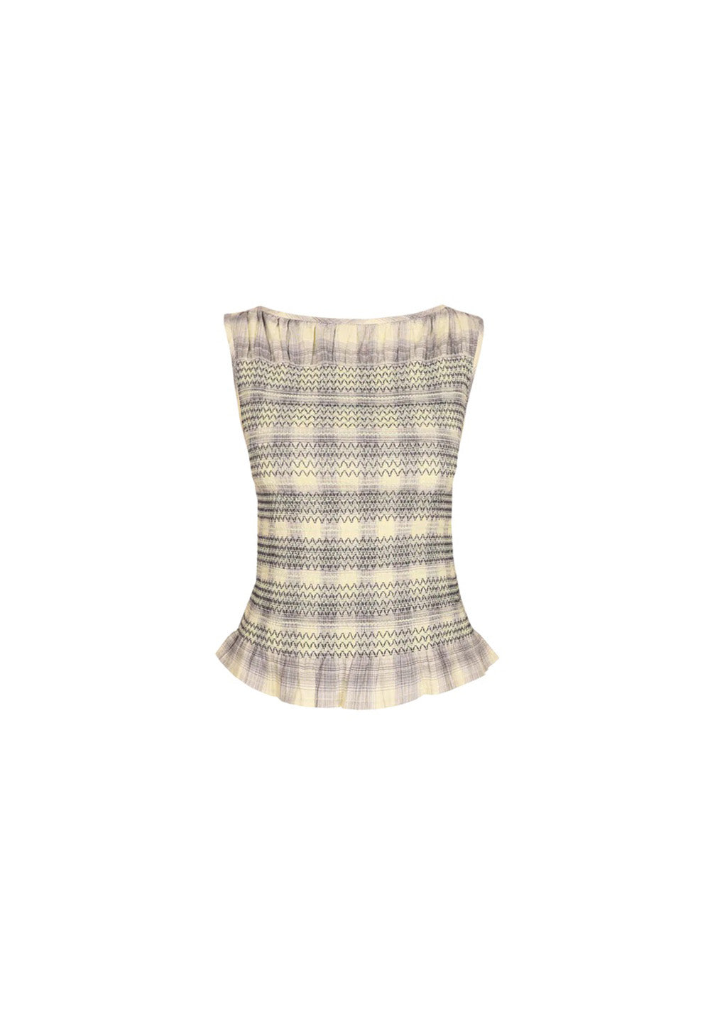 Anastasia Tank - Sage Tartan