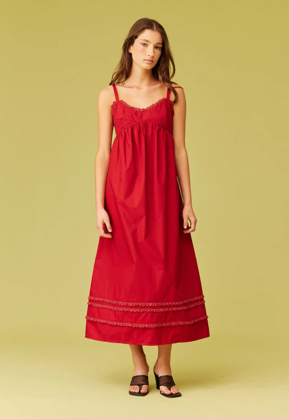 Colette Midi Dress - Garnet