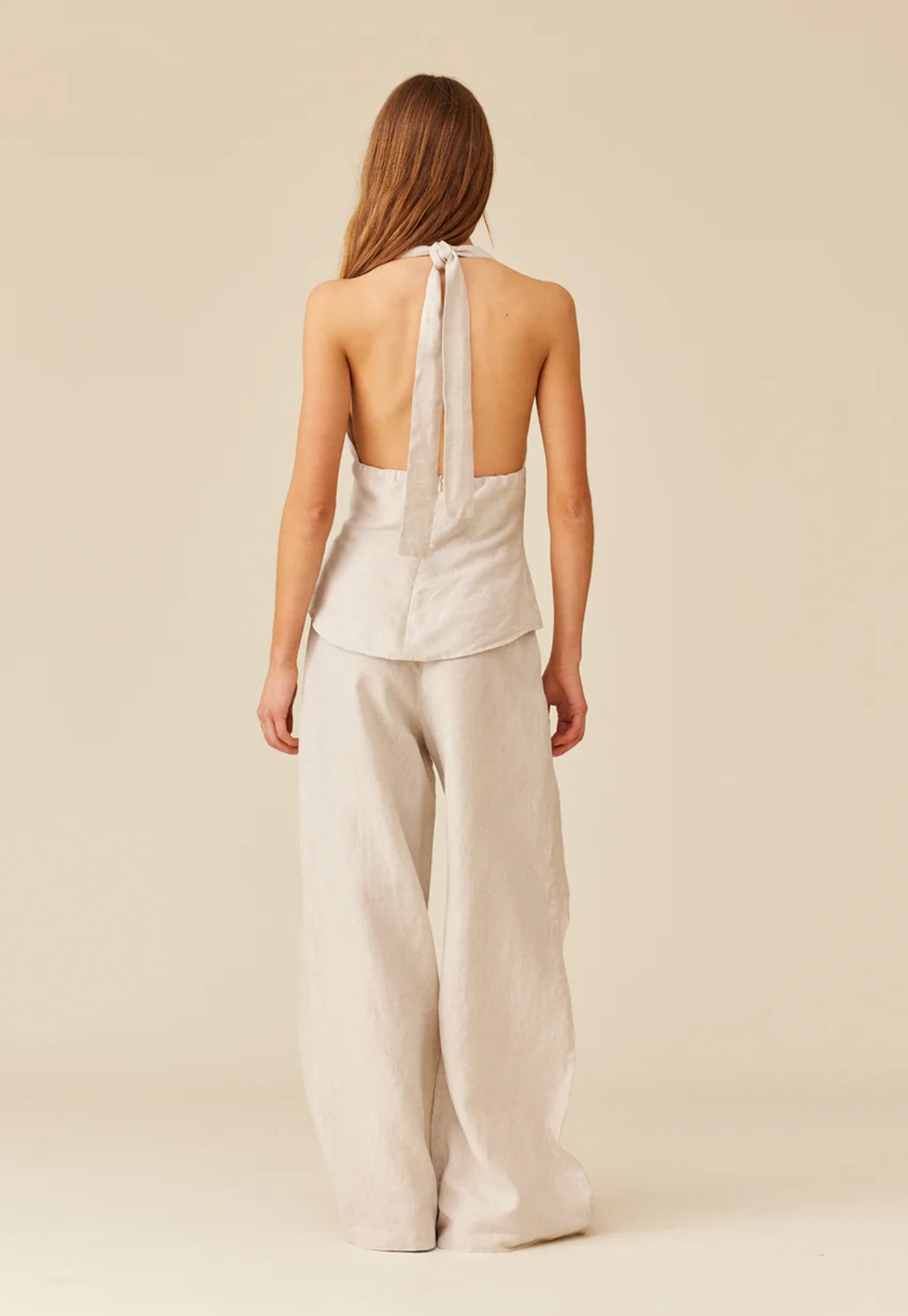 Sasha Linen Wrap Pant - Natural