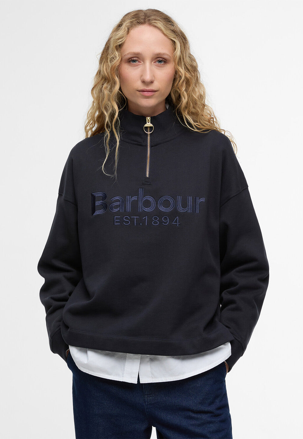 Sara Half Zip Sweatshirt - Dark Navy