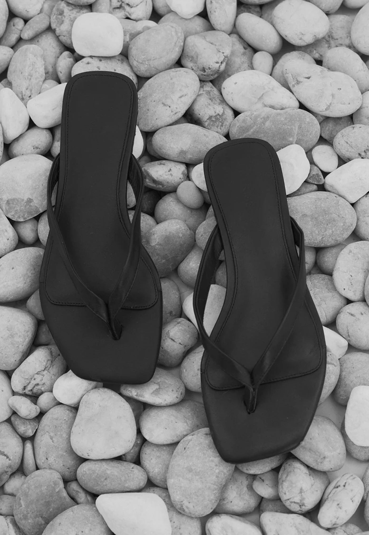 Square Toe Thong - Black
