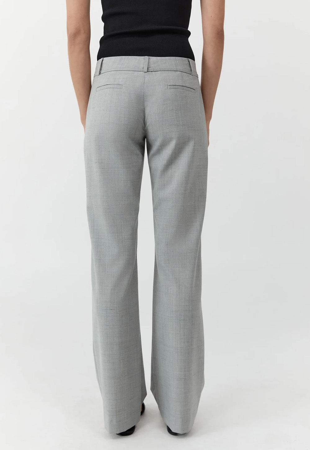 90s Belt Minimal Pants - Concrete