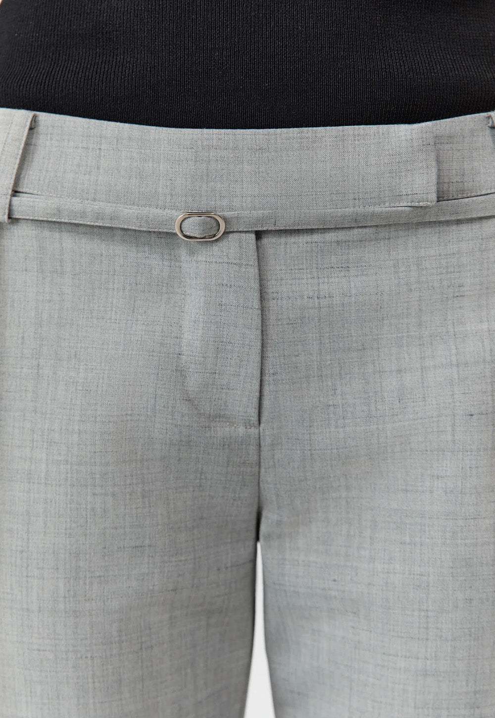 90s Belt Minimal Pants - Concrete