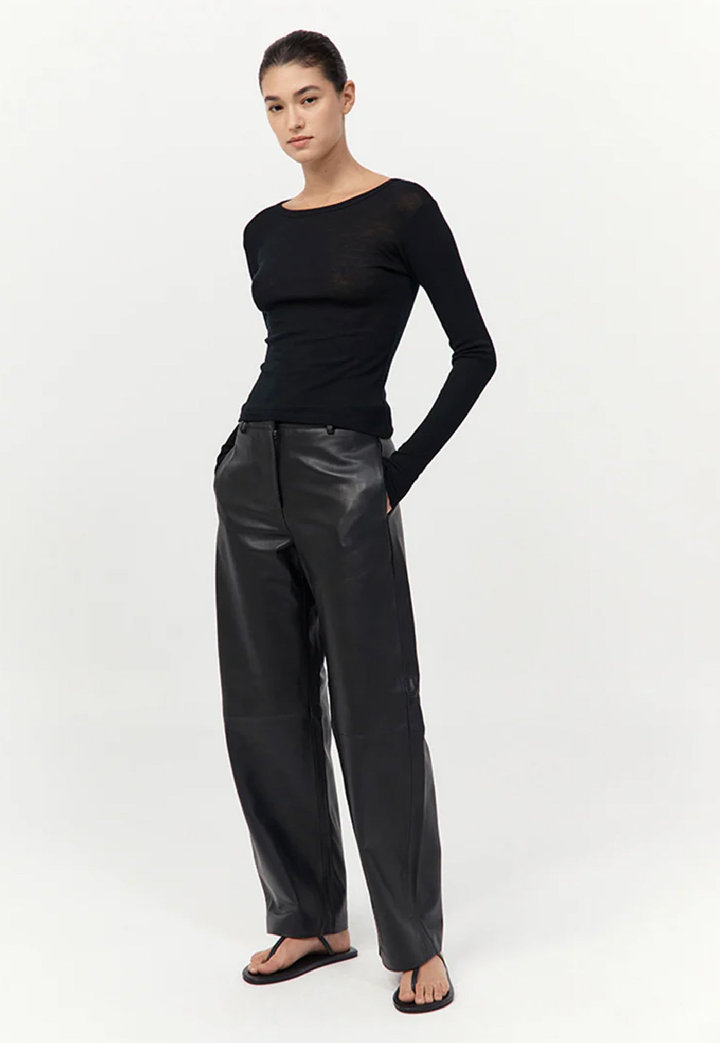 Baby Wool Long Sleeve Top - Black