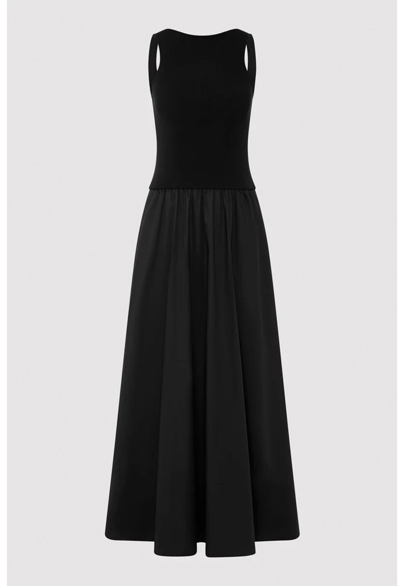 Bateau Cut Out Dress - Black