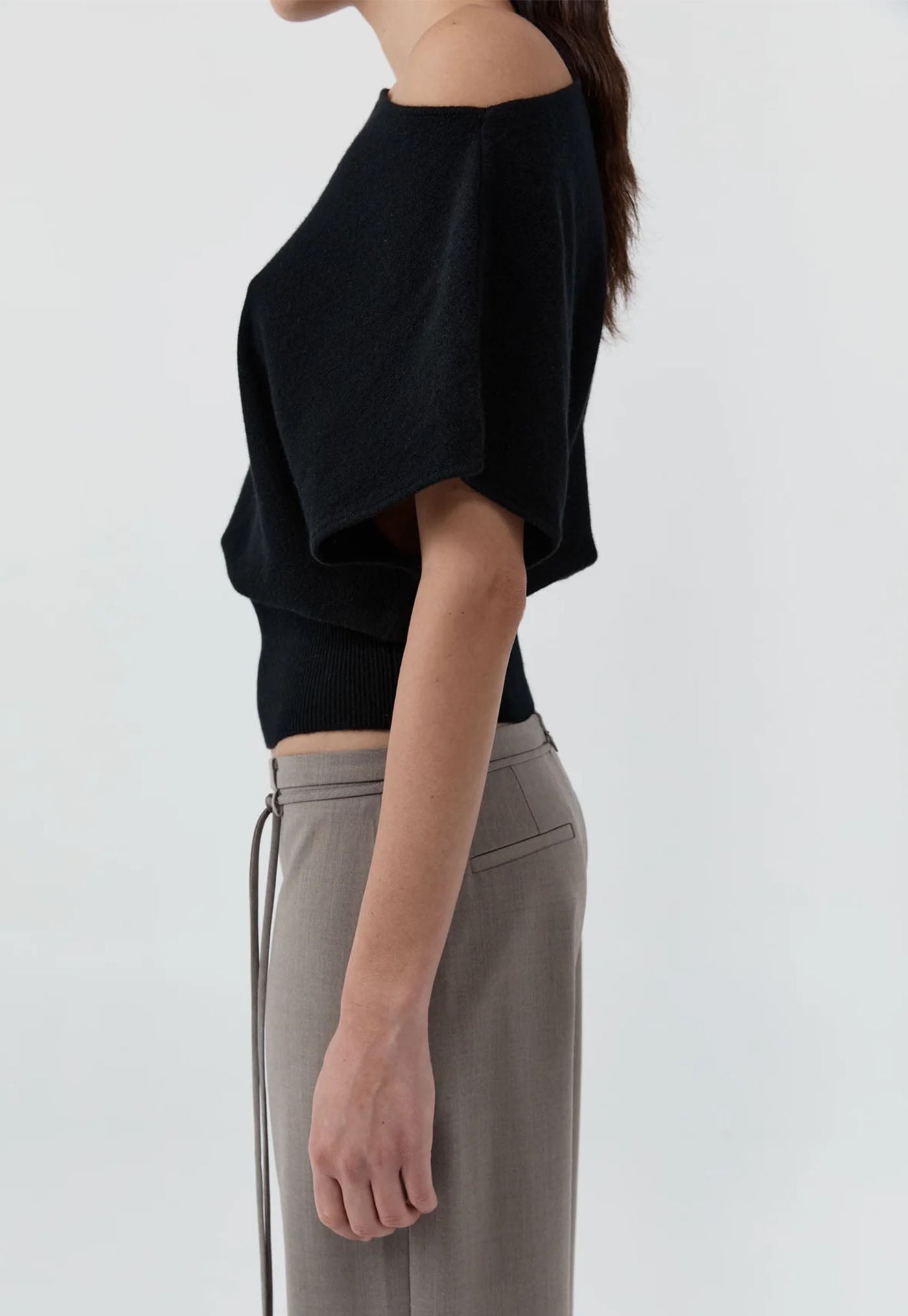 Cashmere Asymm Top - Black