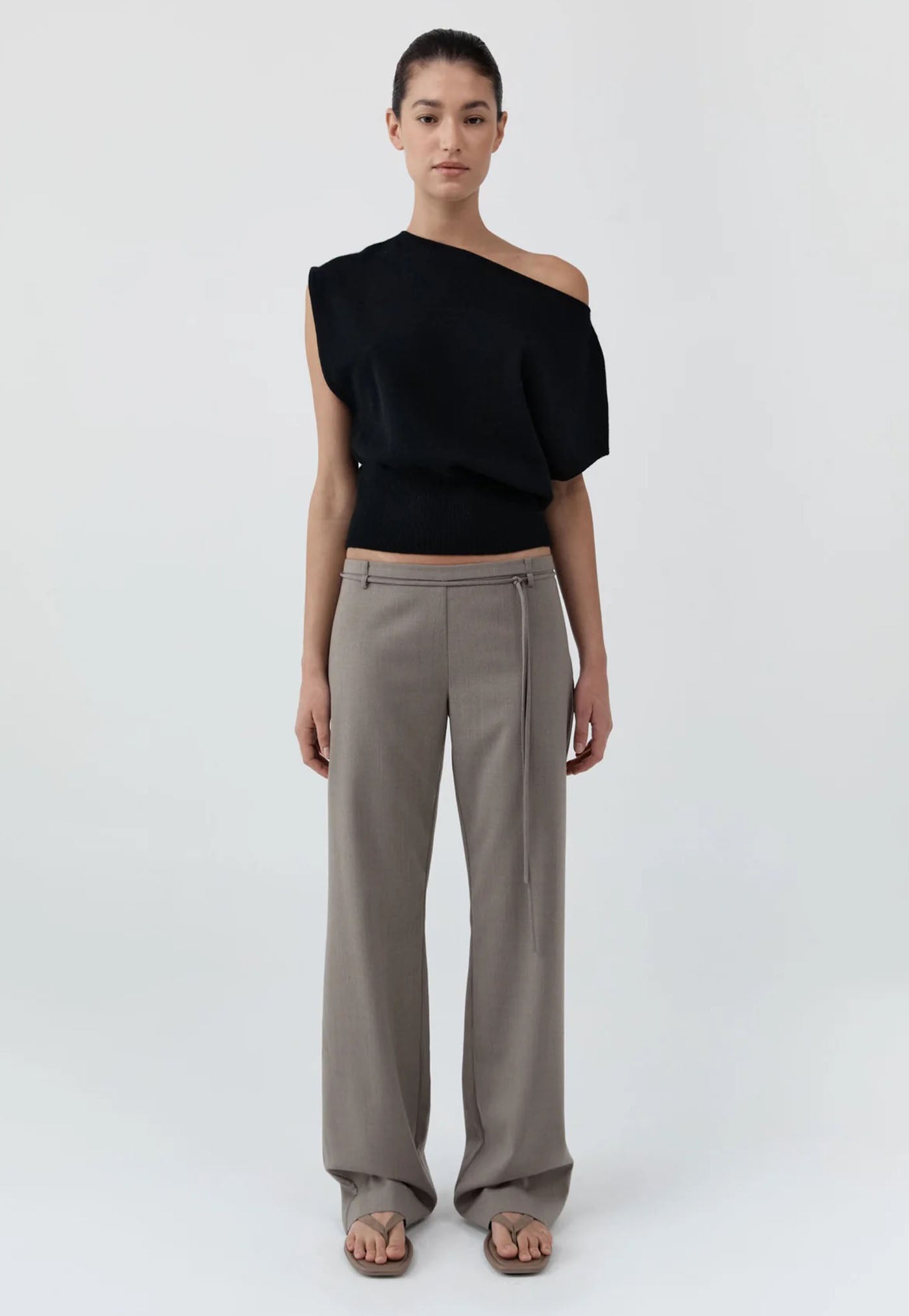 Cashmere Asymm Top - Black