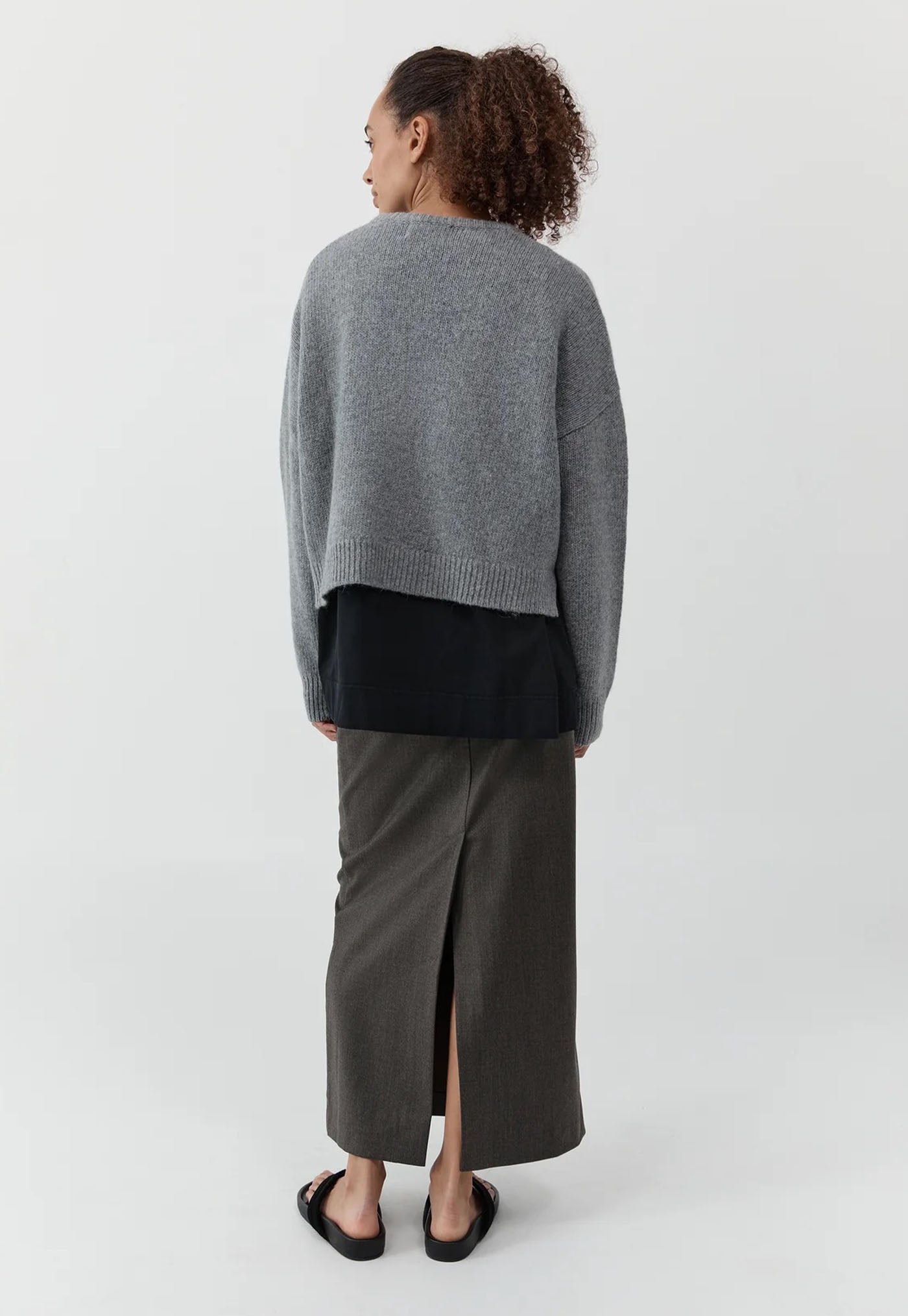 Cropped Sweater - Concrete