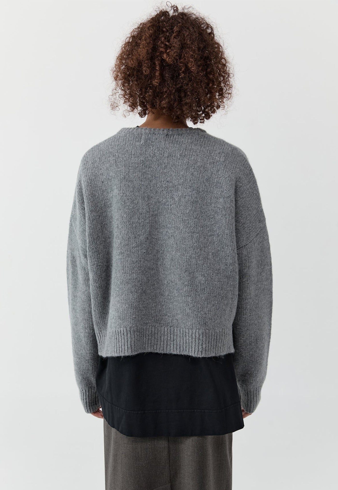 Cropped Sweater - Concrete