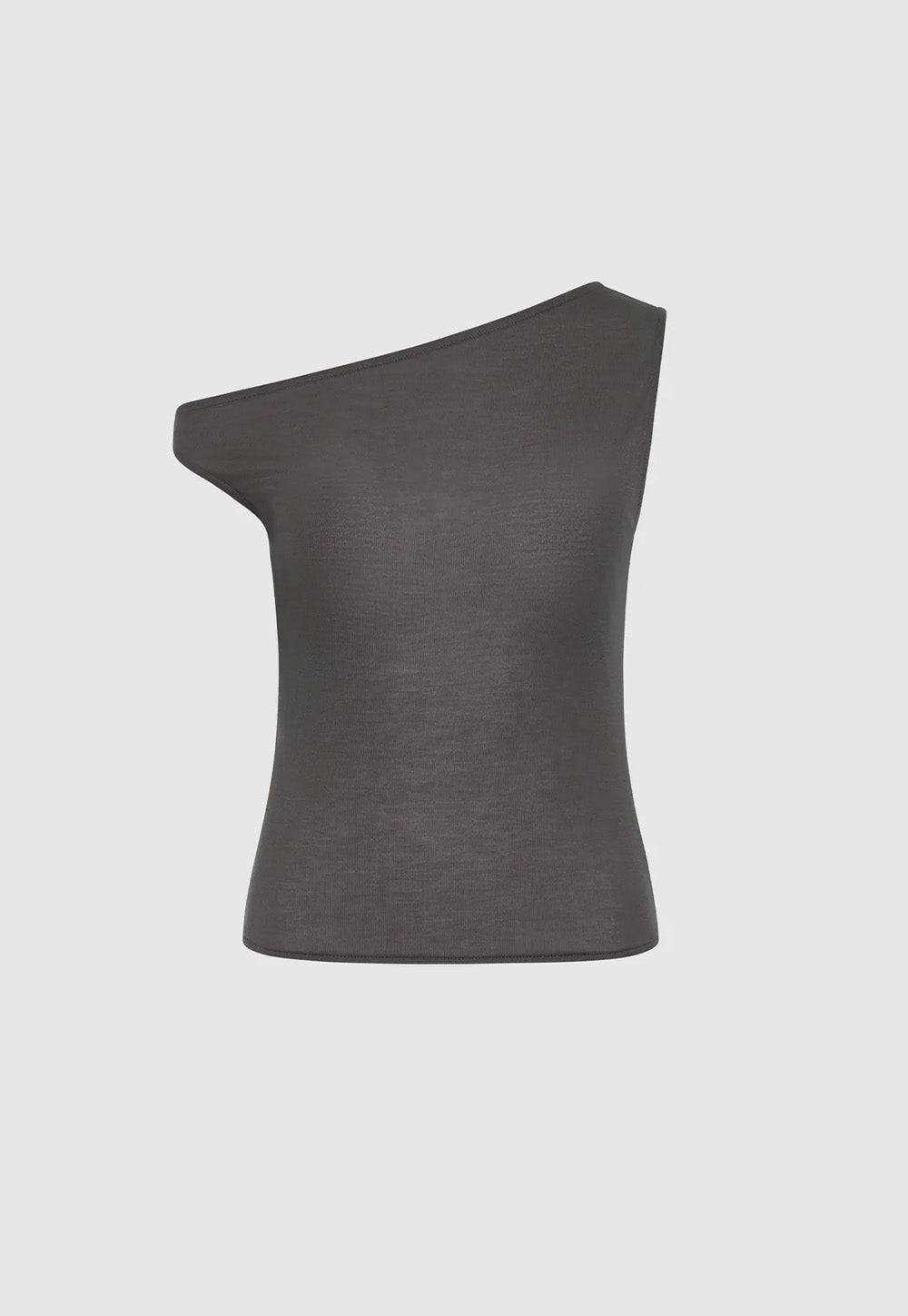 Fine Jersey Asymm Top - Soot