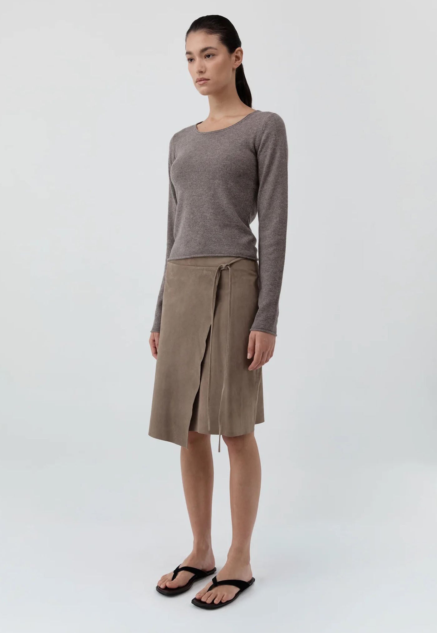 Fine Merino Wool Long Sleeve Top - Vapor