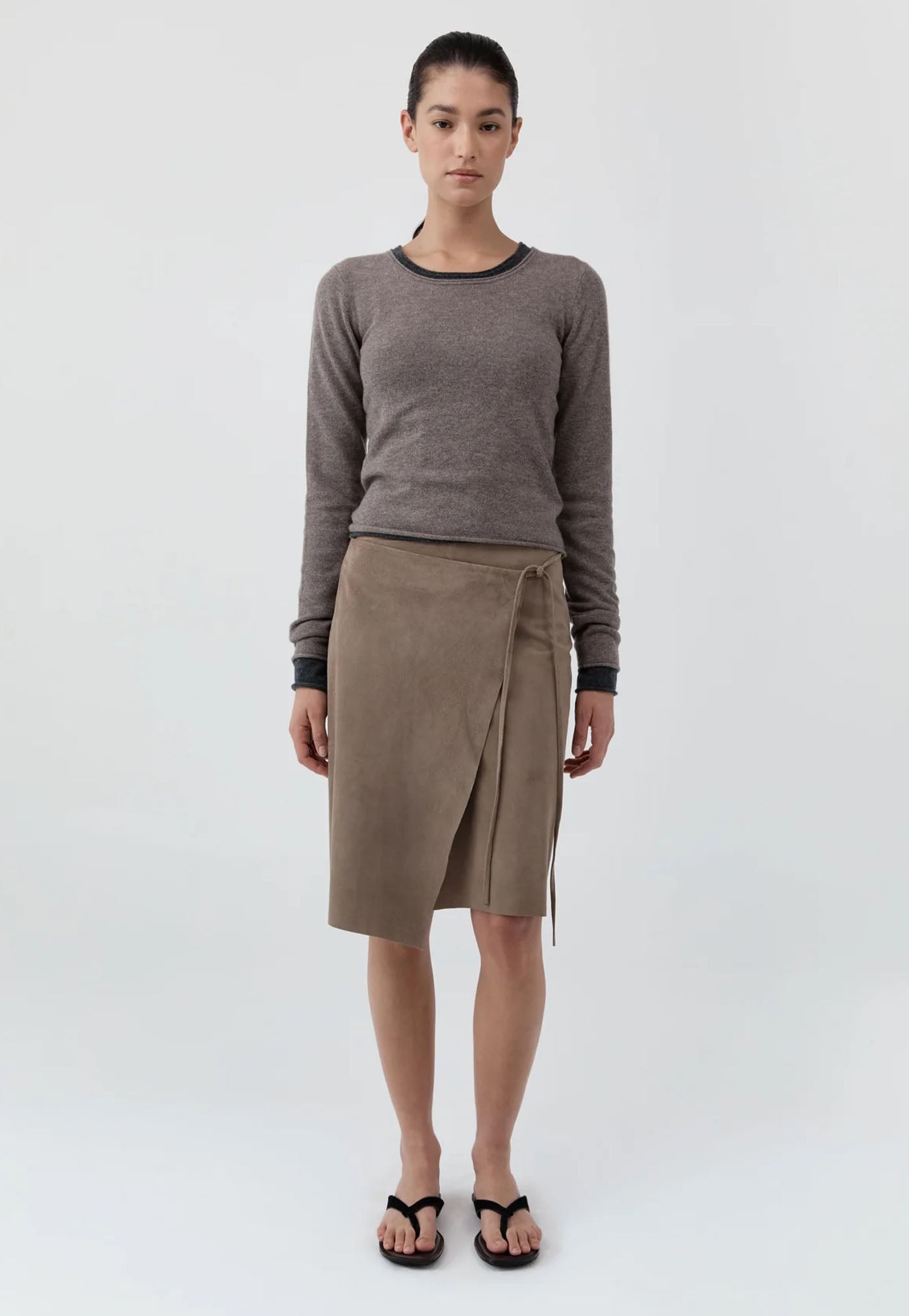 Fine Merino Wool Long Sleeve Top - Vapor