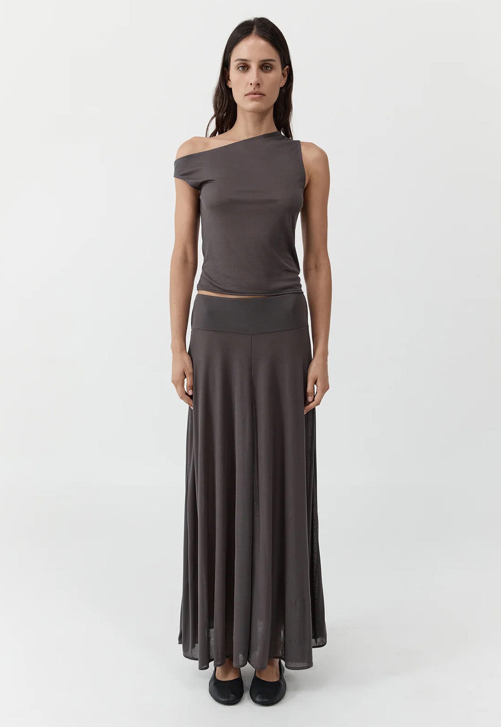 Fluid Jersey Skirt - Soot