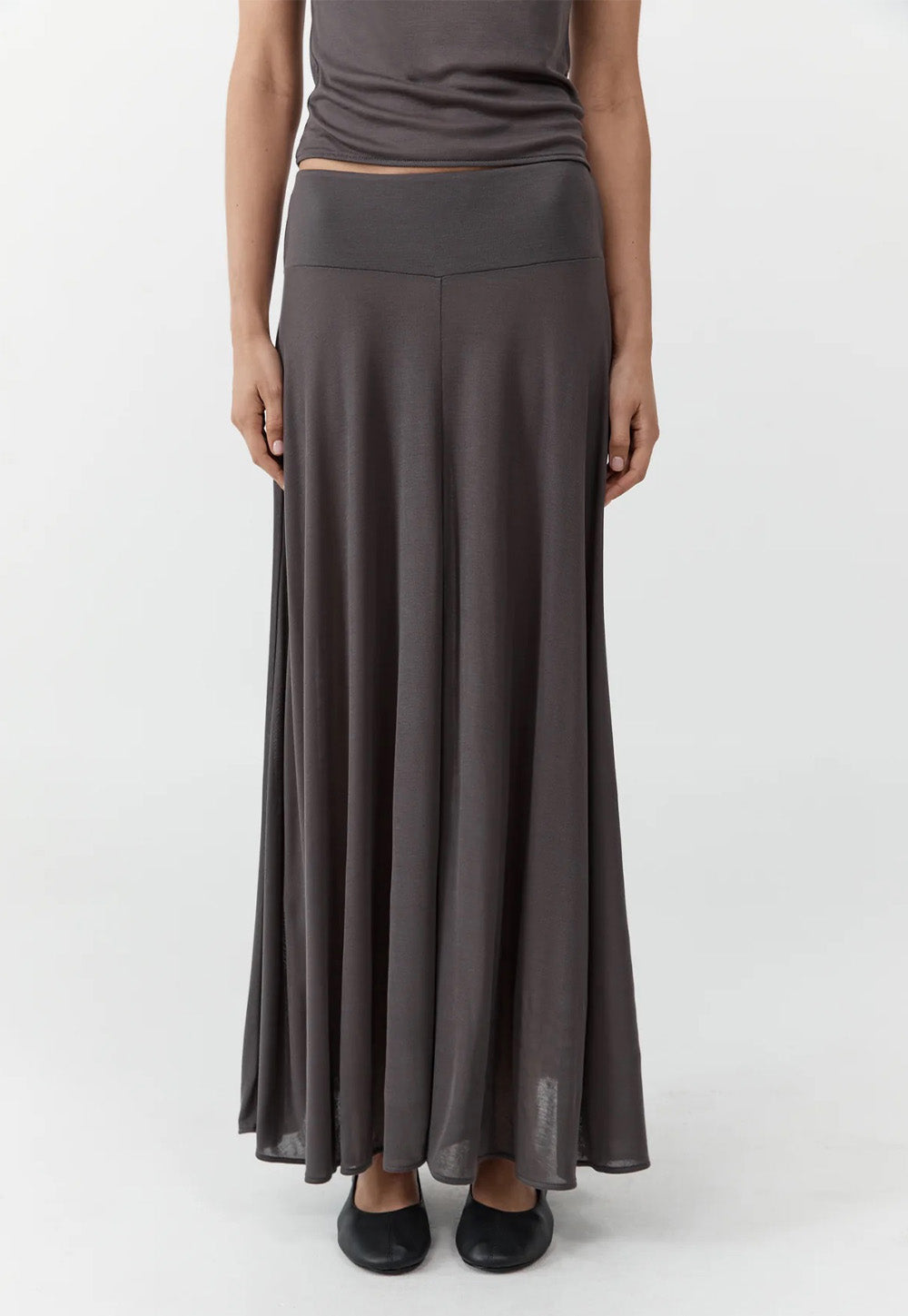 Fluid Jersey Skirt - Soot