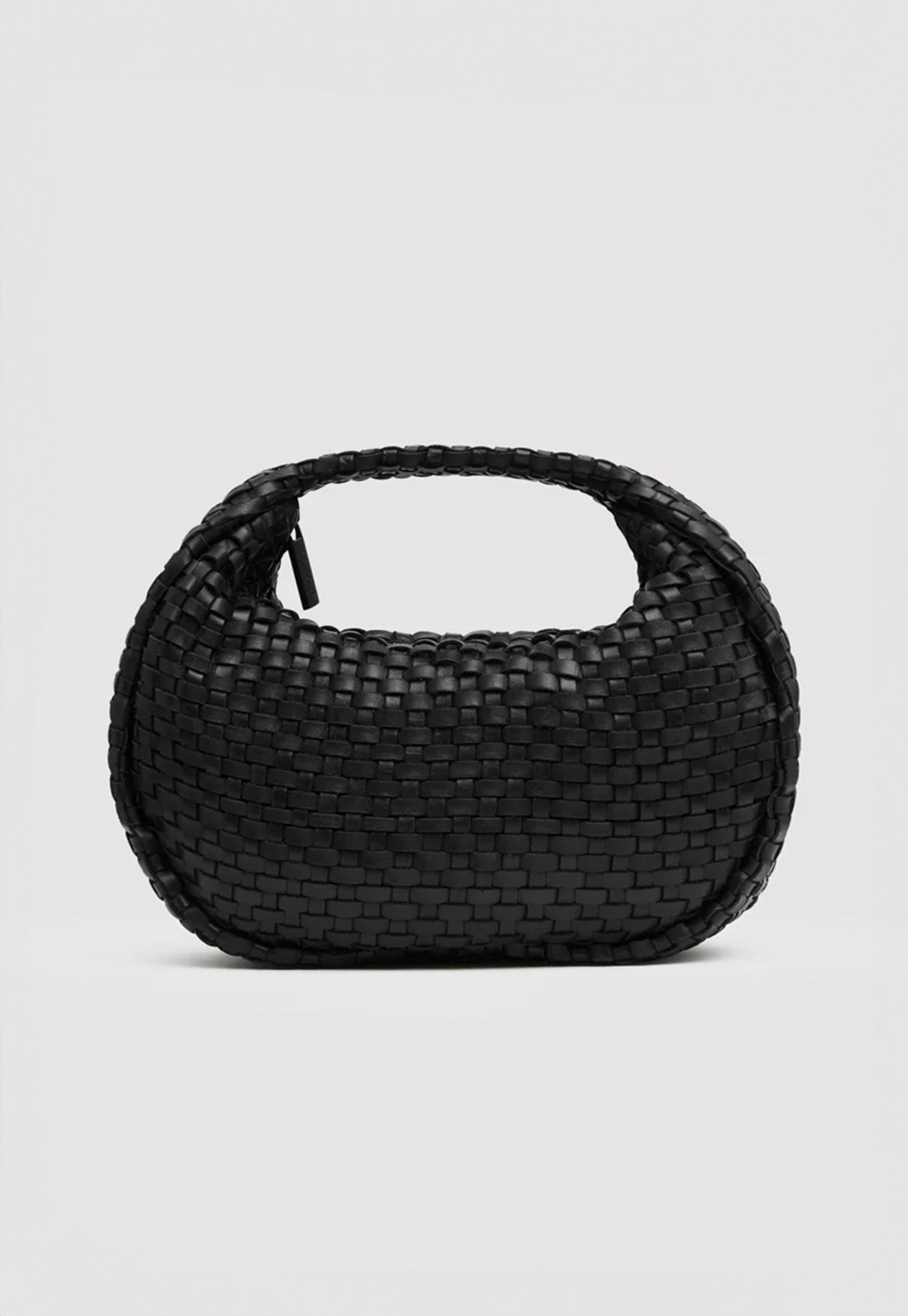 Latice Weave Mini Bon Bon Bag - Black