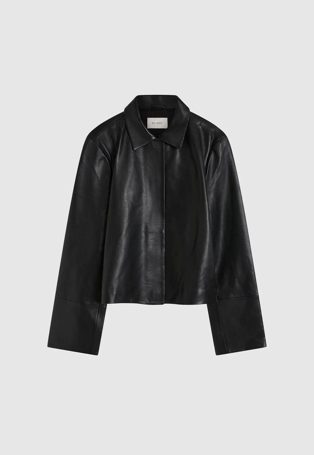 Leather Minimal Jacket - Black