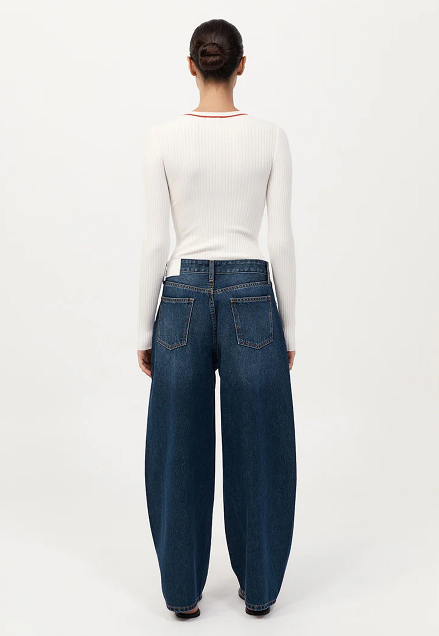 Mid Rise Balloon Jeans - Dark Indigo